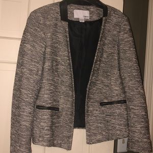 Bar 3 Leather Collar Suit Jacket